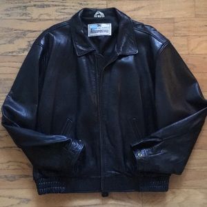 EUC Vintage Black Leather Bomber